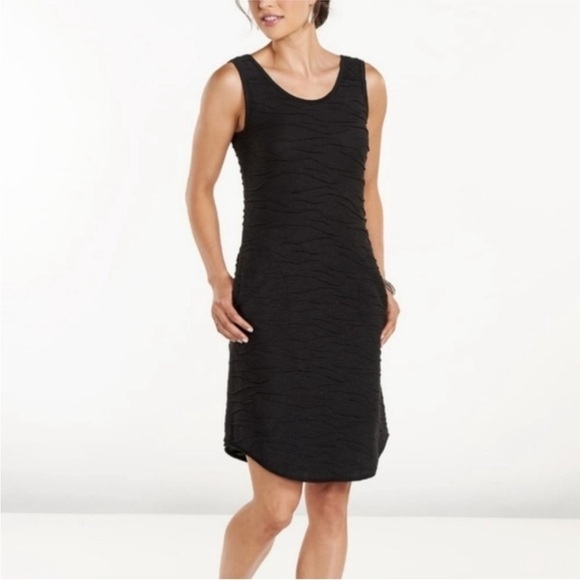 Toad & Co. Organic Cotton Samba Wave Black Tank Dress - Picture 1 of 10